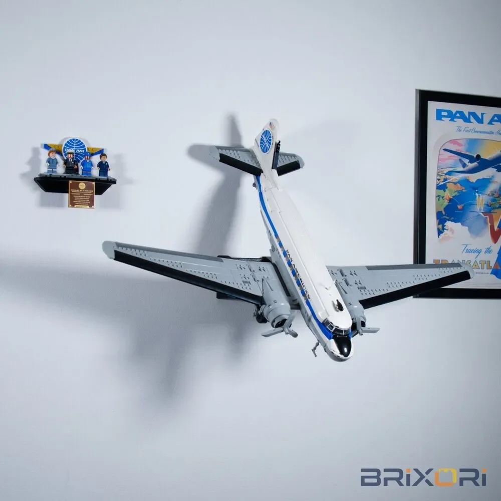 Adjustable Wall Mount for Lego Icons Douglas DC-3 PAN AM Airliner Set 11378